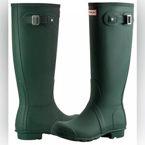 NIB Hunter Original Matte Tall Rain Boots, Hunter Green NEW